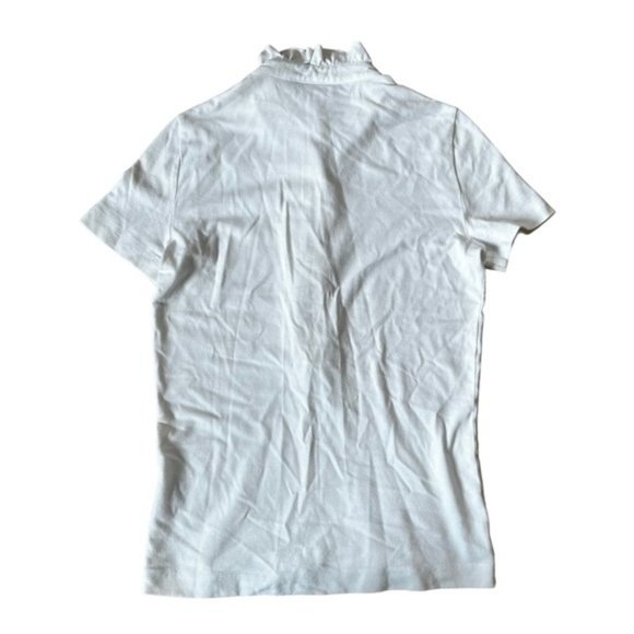 Tory Burch Lidia Ruffled Polo Shirt Size XS - Picture 4 of 8